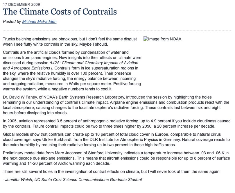 The Climate Costs of Contrails