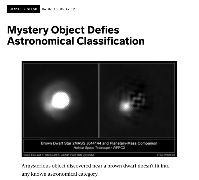 Mystery Object Defies Astronomical Classification