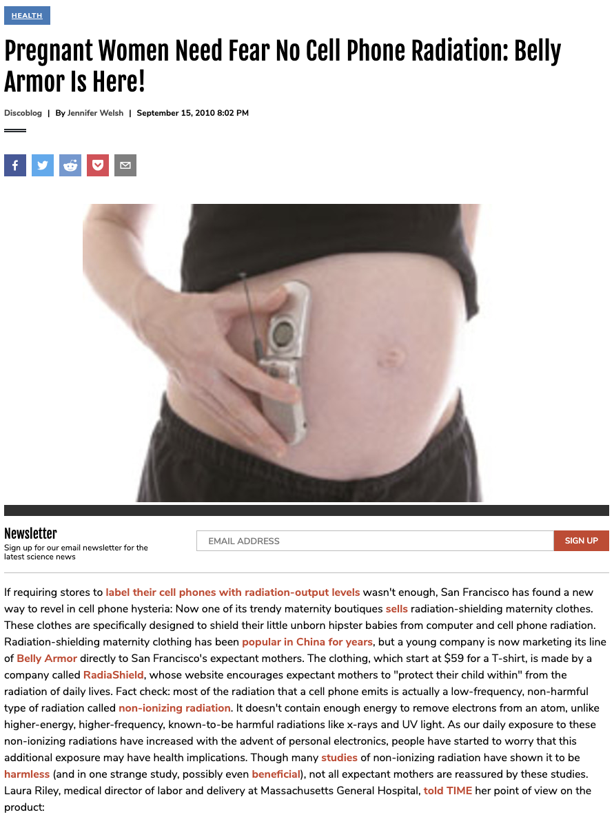 Pregnant Women Need Fear No Cell Phone Radiation: Belly Armor Is Here!