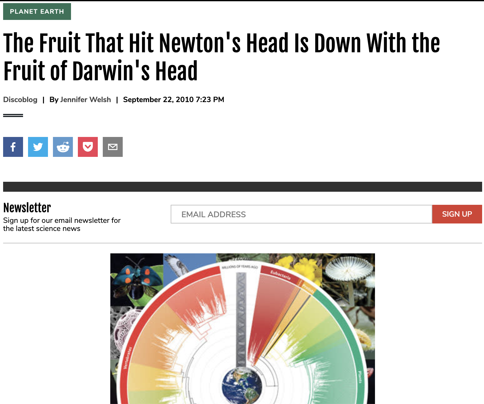 The Fruit That Hit Newton’s Head Is Down With the Fruit of Darwin’s Head