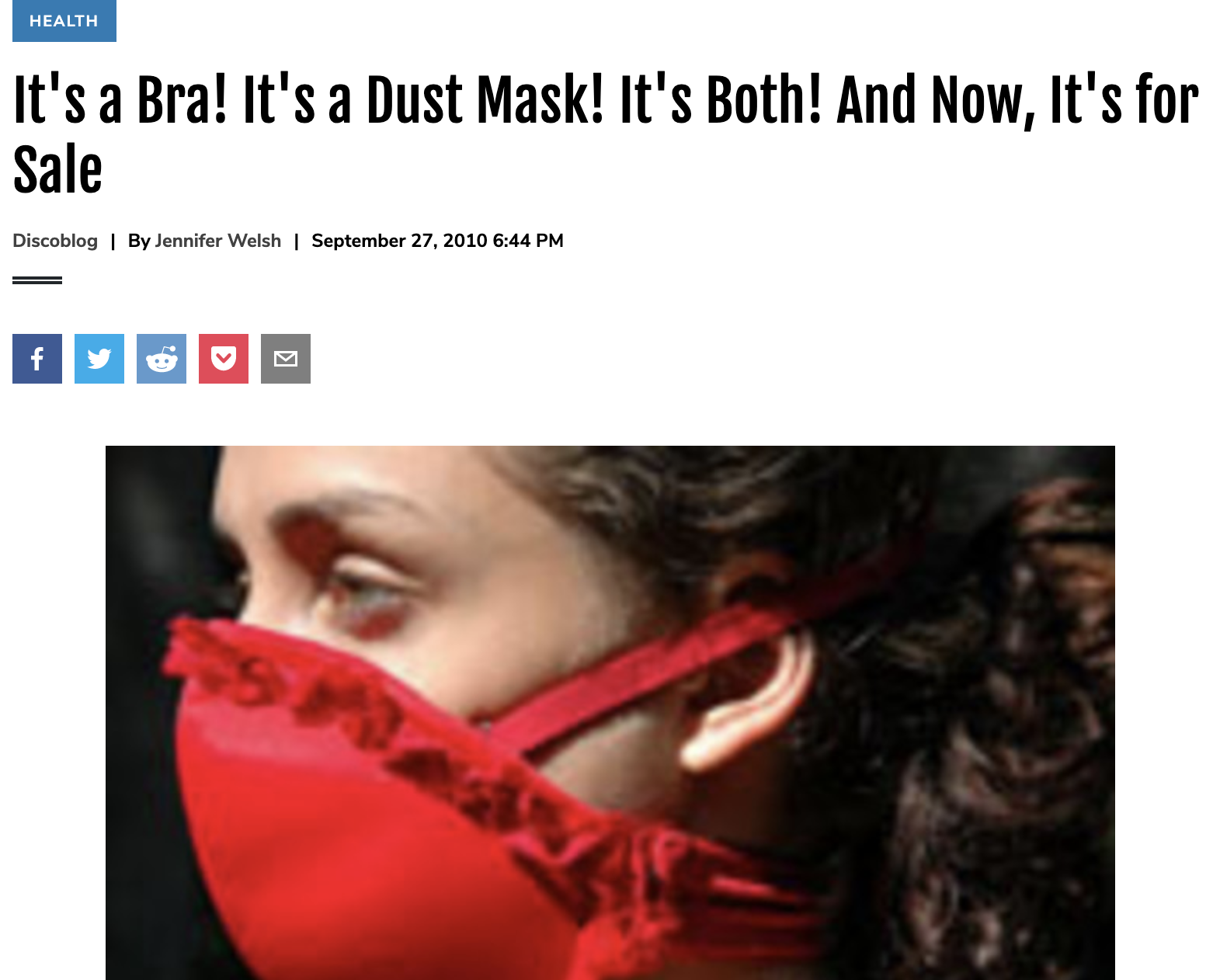 It’s a Bra! It’s a Dust Mask! It’s Both! And Now, It’s for Sale