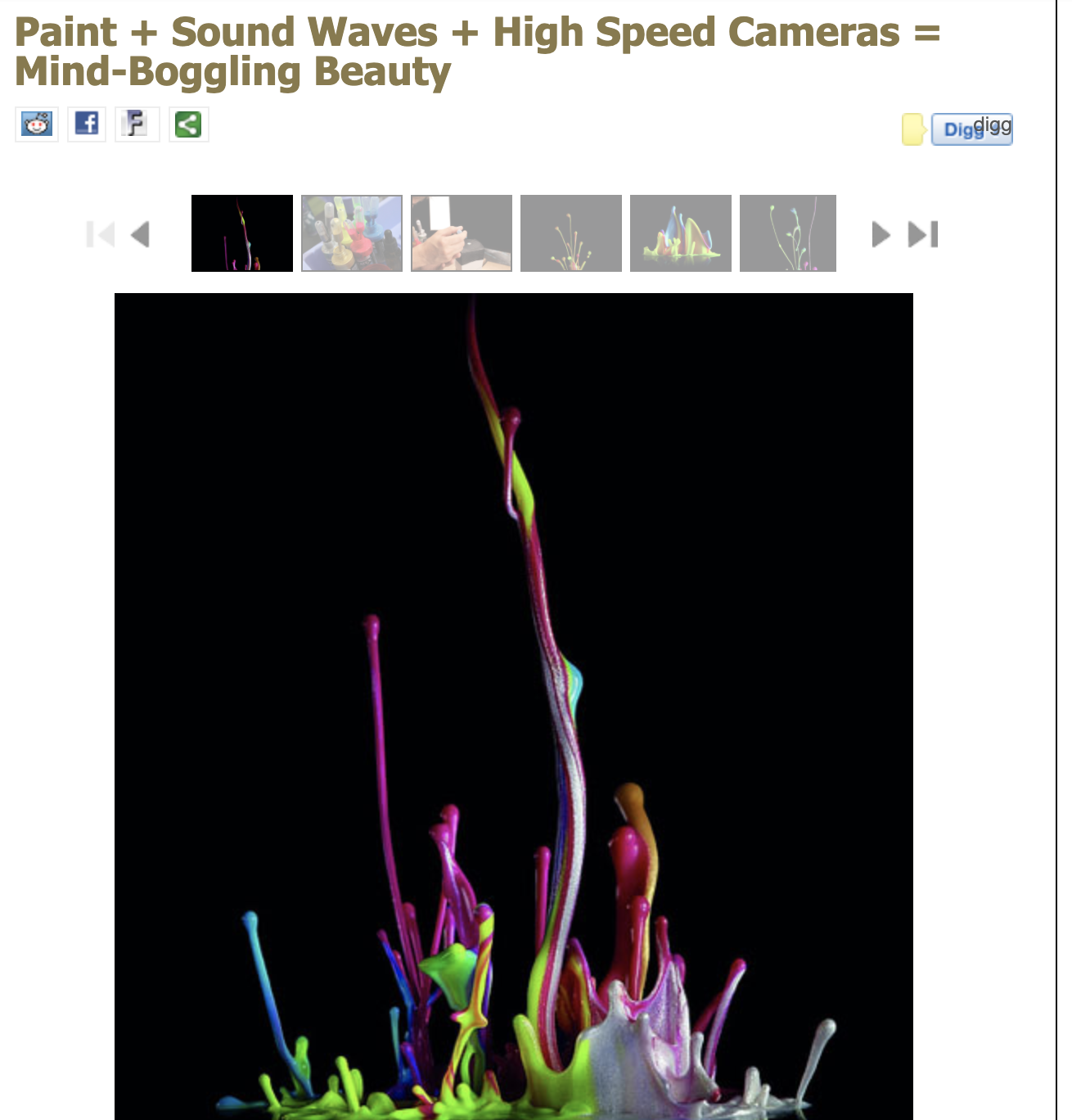 Paint + Sound Waves + High Speed Cameras = Mind-Boggling Beauty