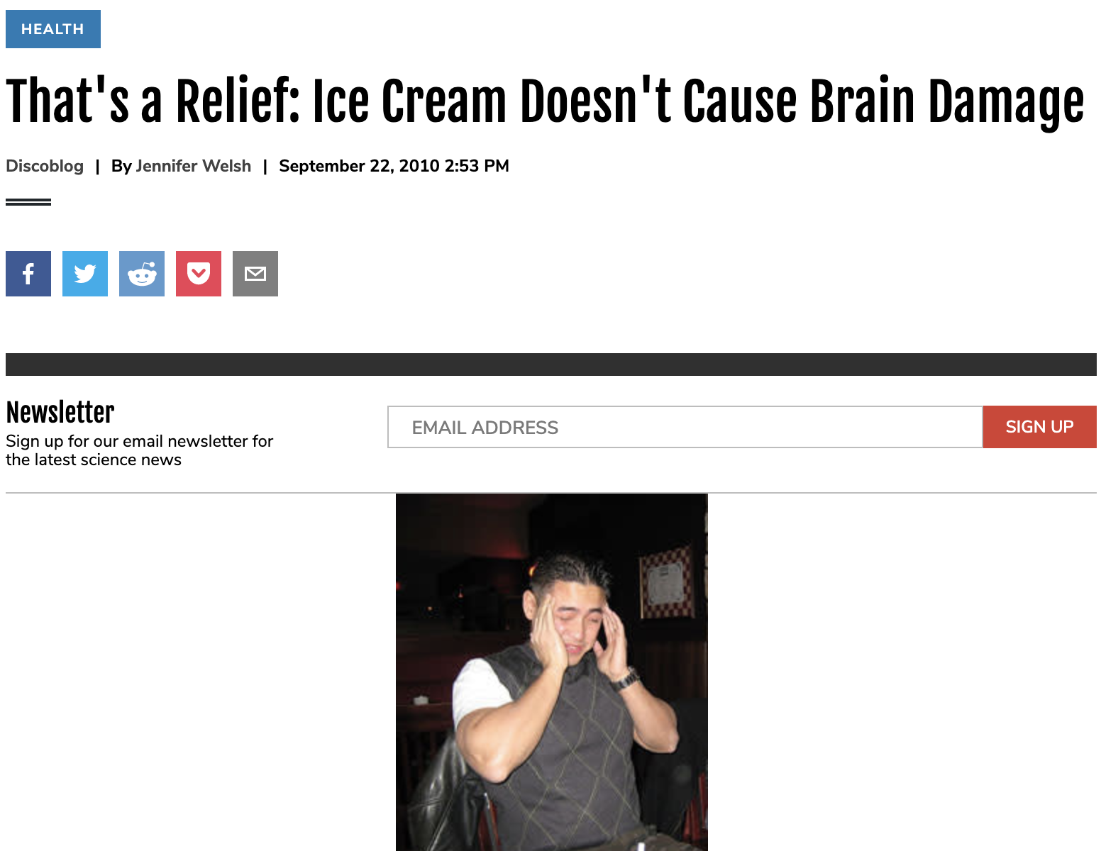 That’s a Relief: Ice Cream Doesn’t Cause Brain Damage