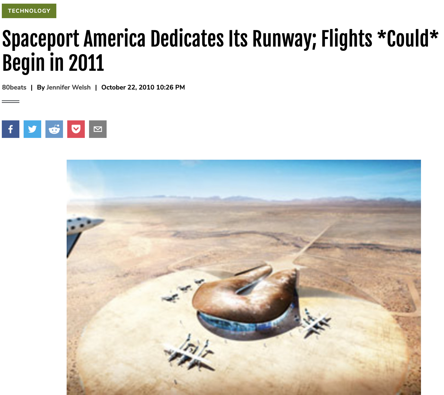 Spaceport America Dedicates Its Runway; Flights *Could* Begin in 2011