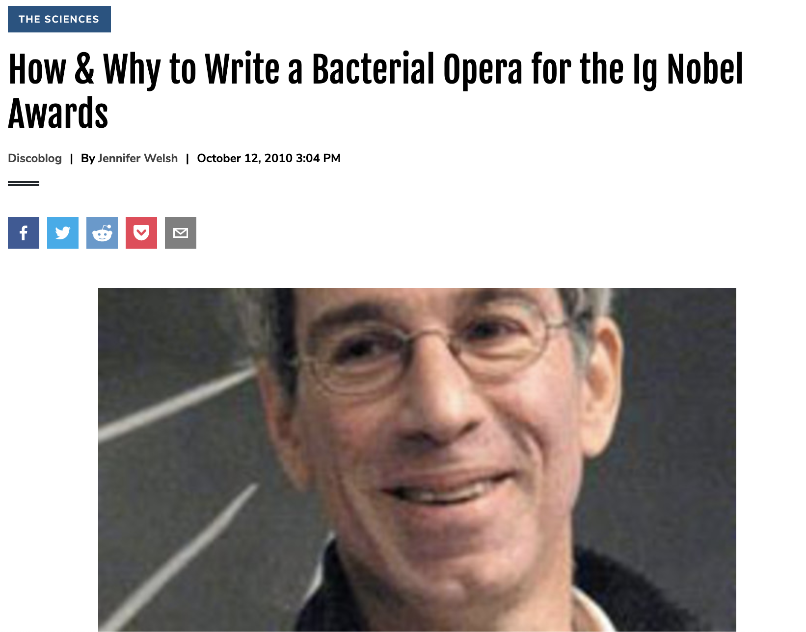 How & Why to Write a Bacterial Opera for the Ig Nobel Awards