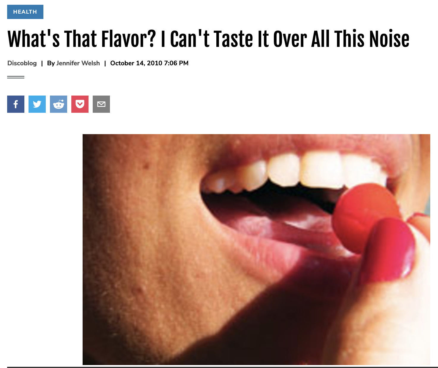 What’s That Flavor? I Can’t Taste It Over All This Noise