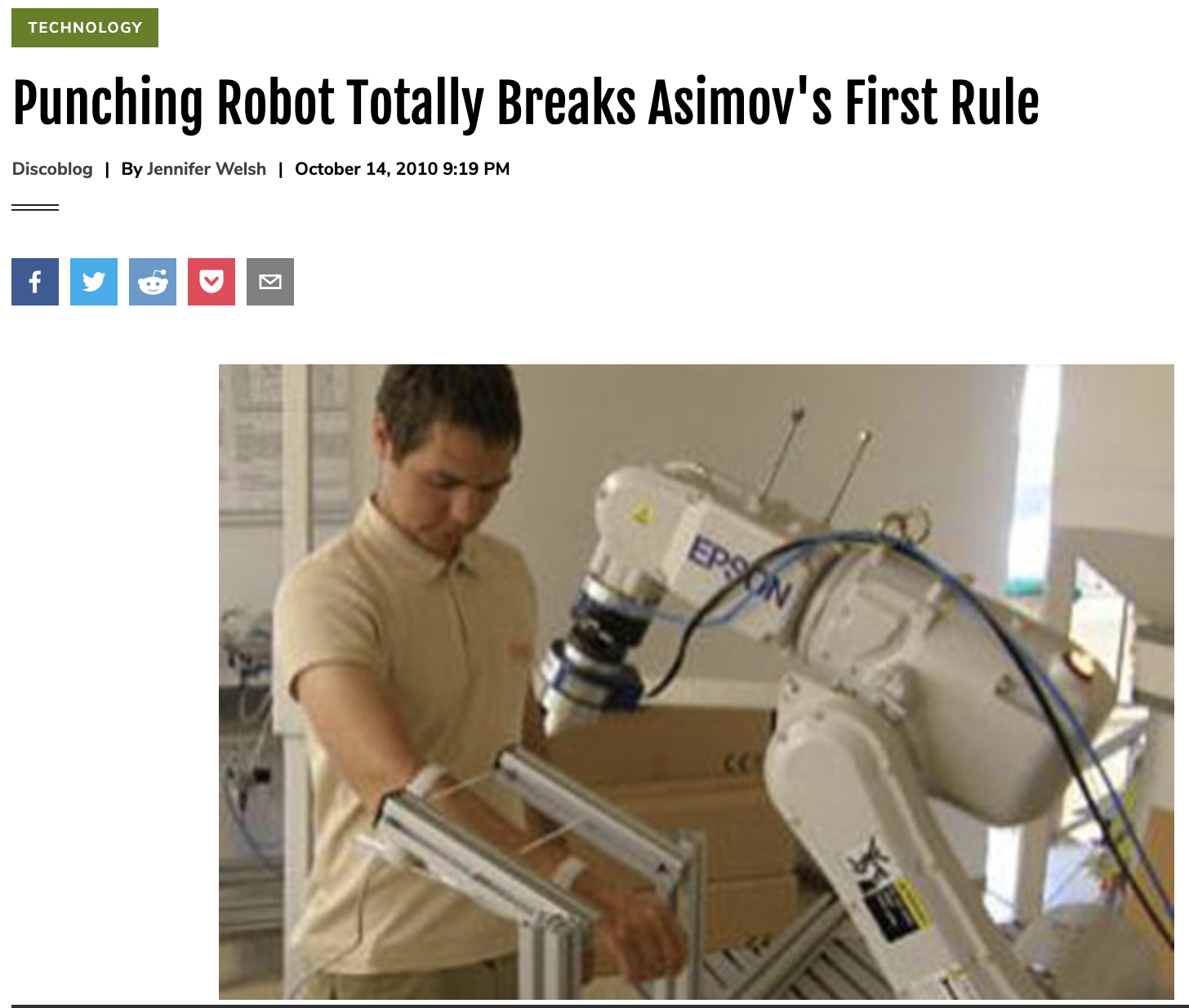 Punching Robot Totally Breaks Asimov’s First Rule