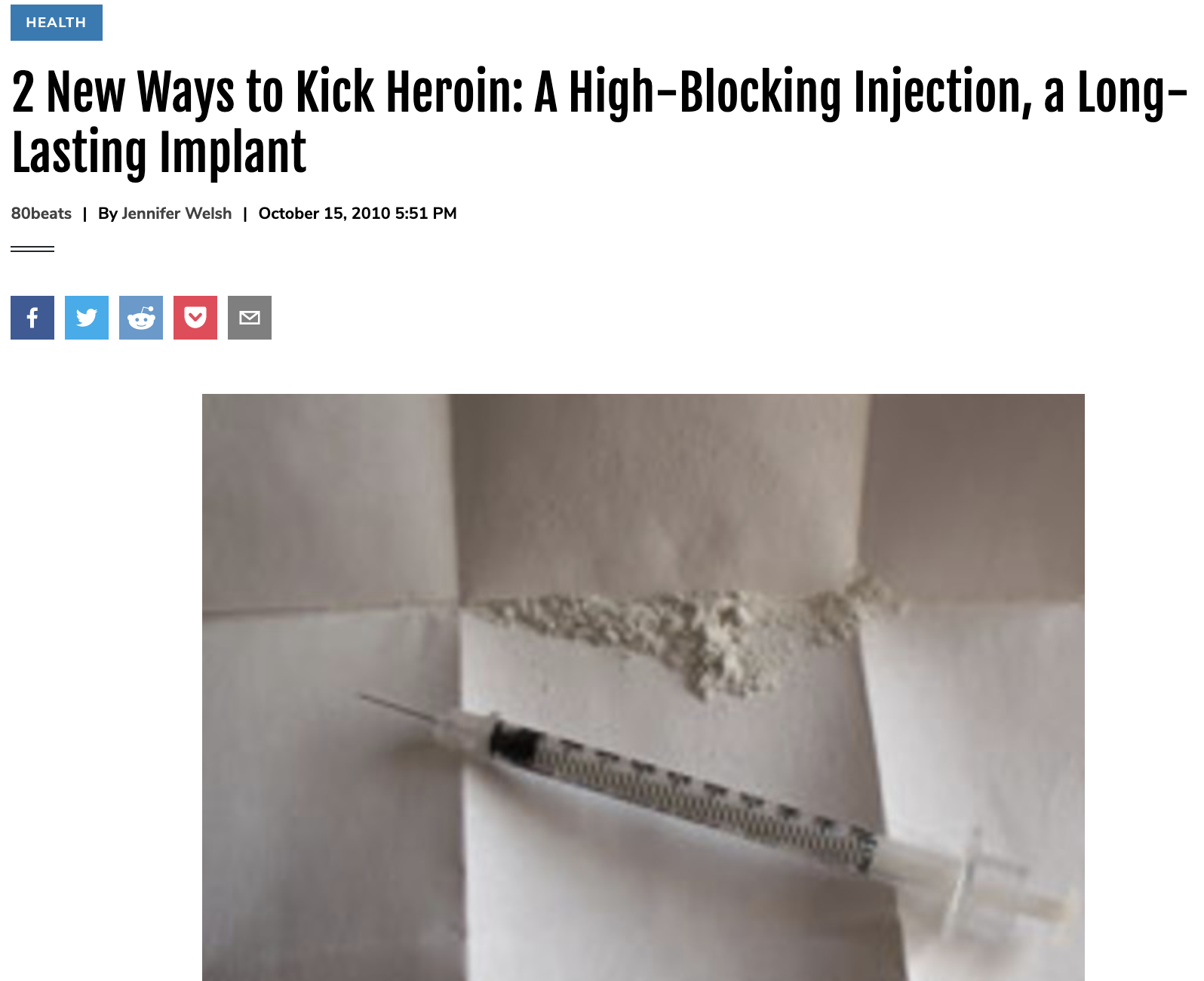 2 New Ways to Kick Heroin: A High-Blocking Injection, a Long-Lasting Implant