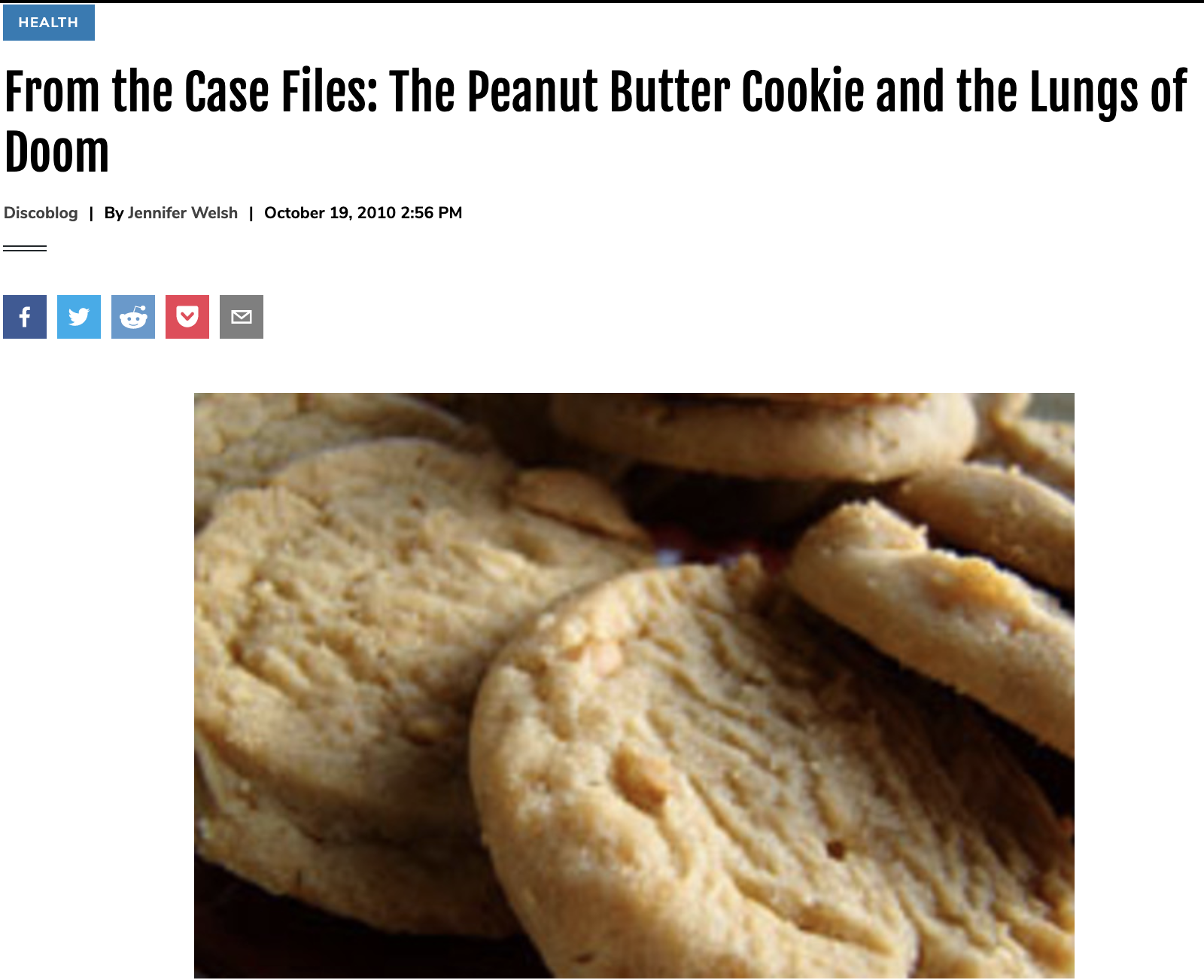 From the Case Files: The Peanut Butter Cookie and the Lungs of Doom