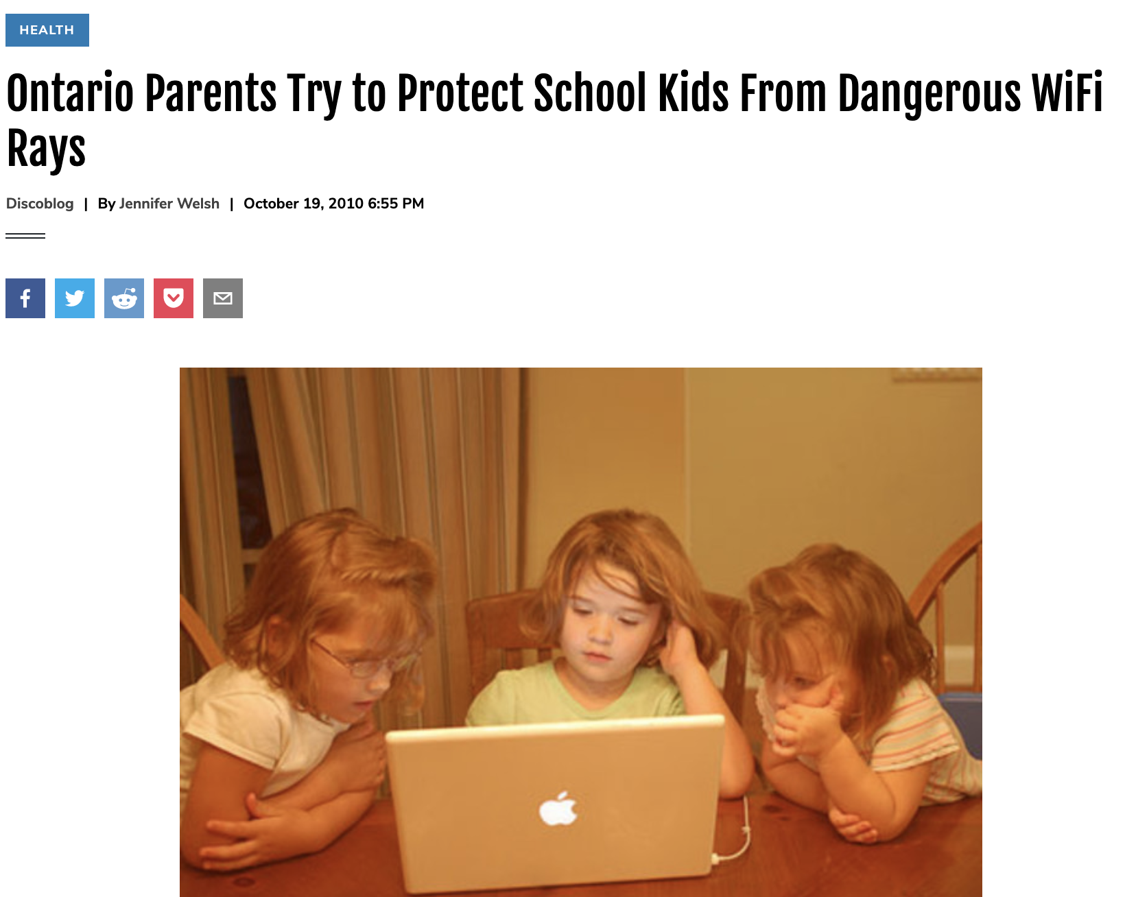 Ontario Parents Try to Protect School Kids From Dangerous WiFi Rays