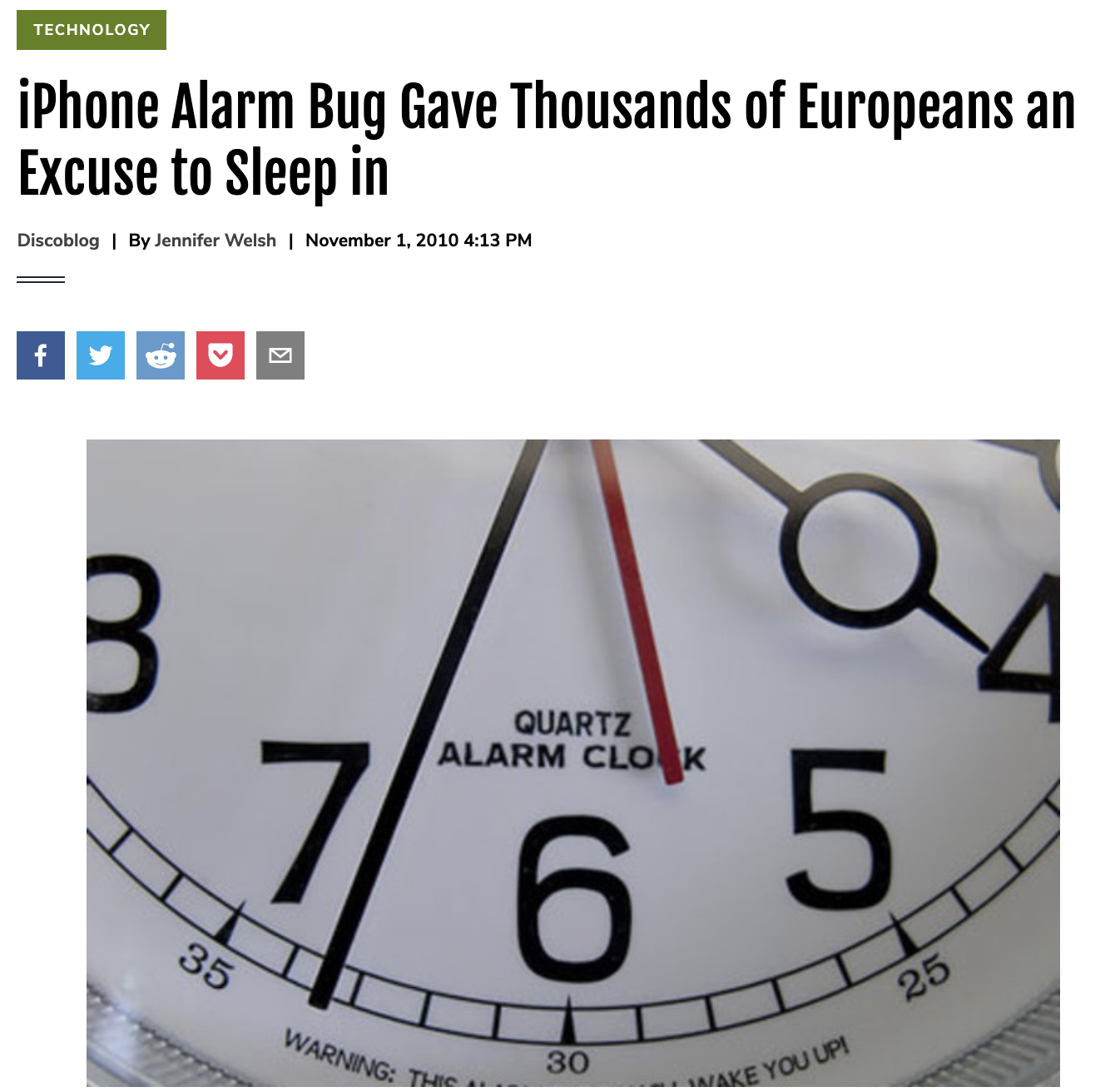 iPhone Alarm Bug Gave Thousands of Europeans an Excuse to Sleep in