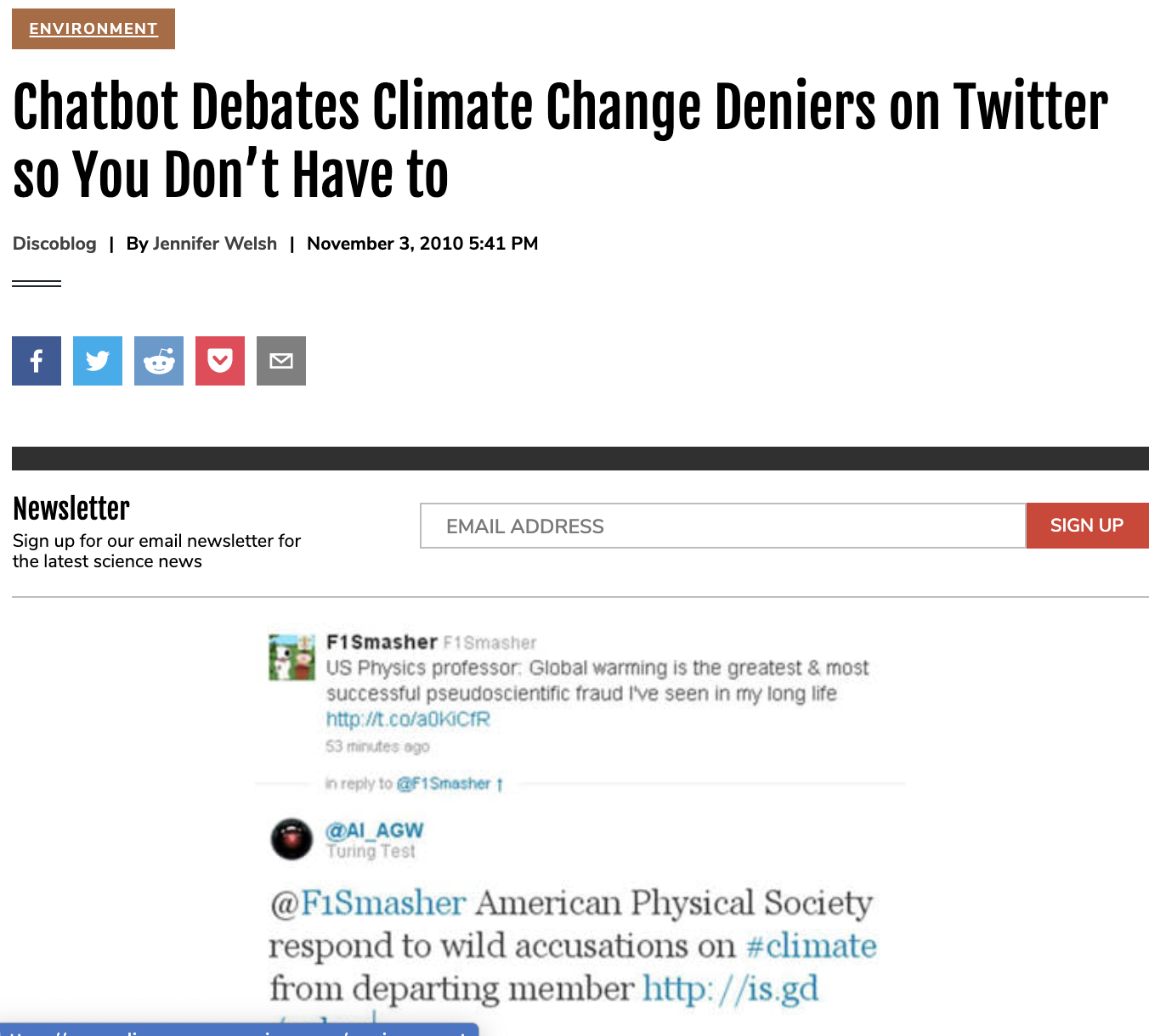 Chatbot Debates Climate Change Deniers on Twitter so You Don’t Have to