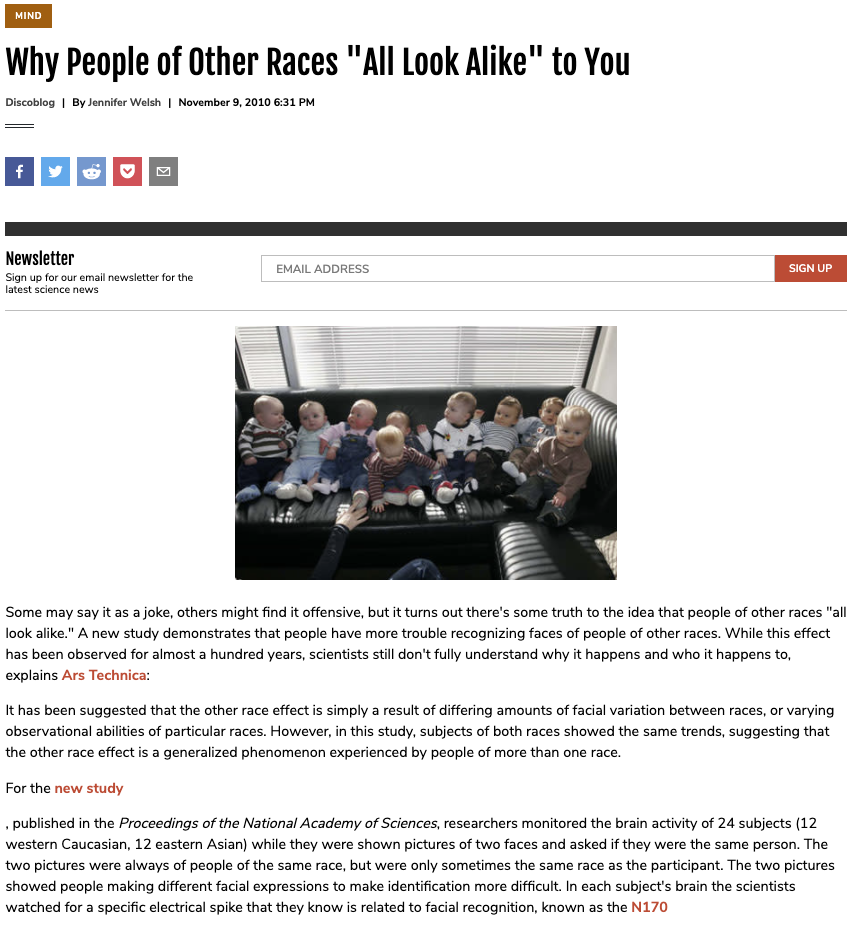 Why People of Other Races “All Look Alike” to You