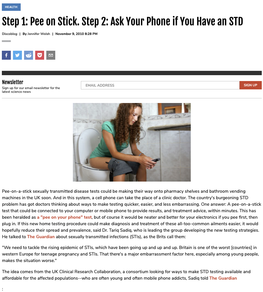 Step 1: Pee on Stick. Step 2: Ask Your Phone if You Have an STD