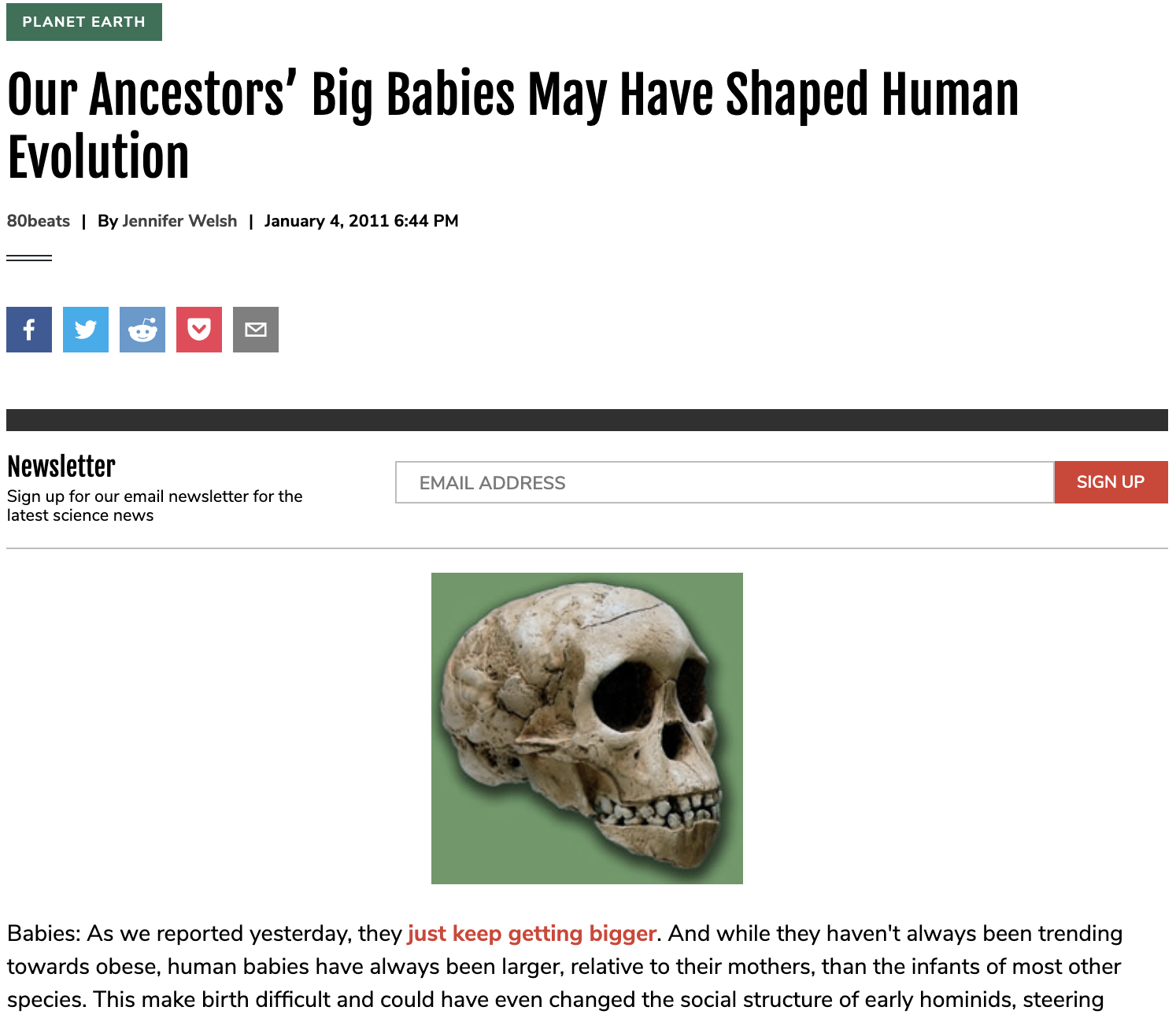 Our Ancestors’ Big Babies May Have Shaped Human Evolution